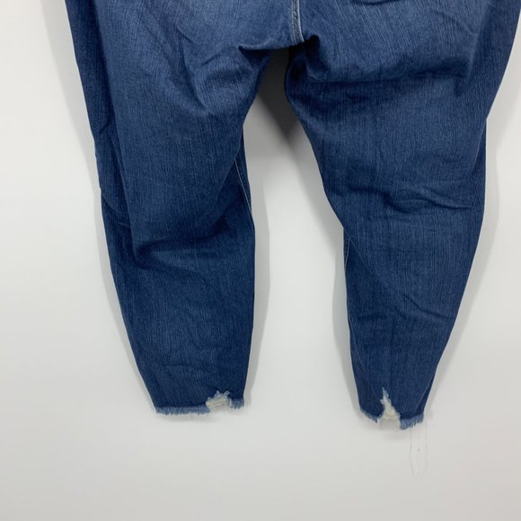 Torrid Jeans Bombshell Skinny Blue Distressed Denim Premium Stretch Raw Hem - Picture 11 of 12